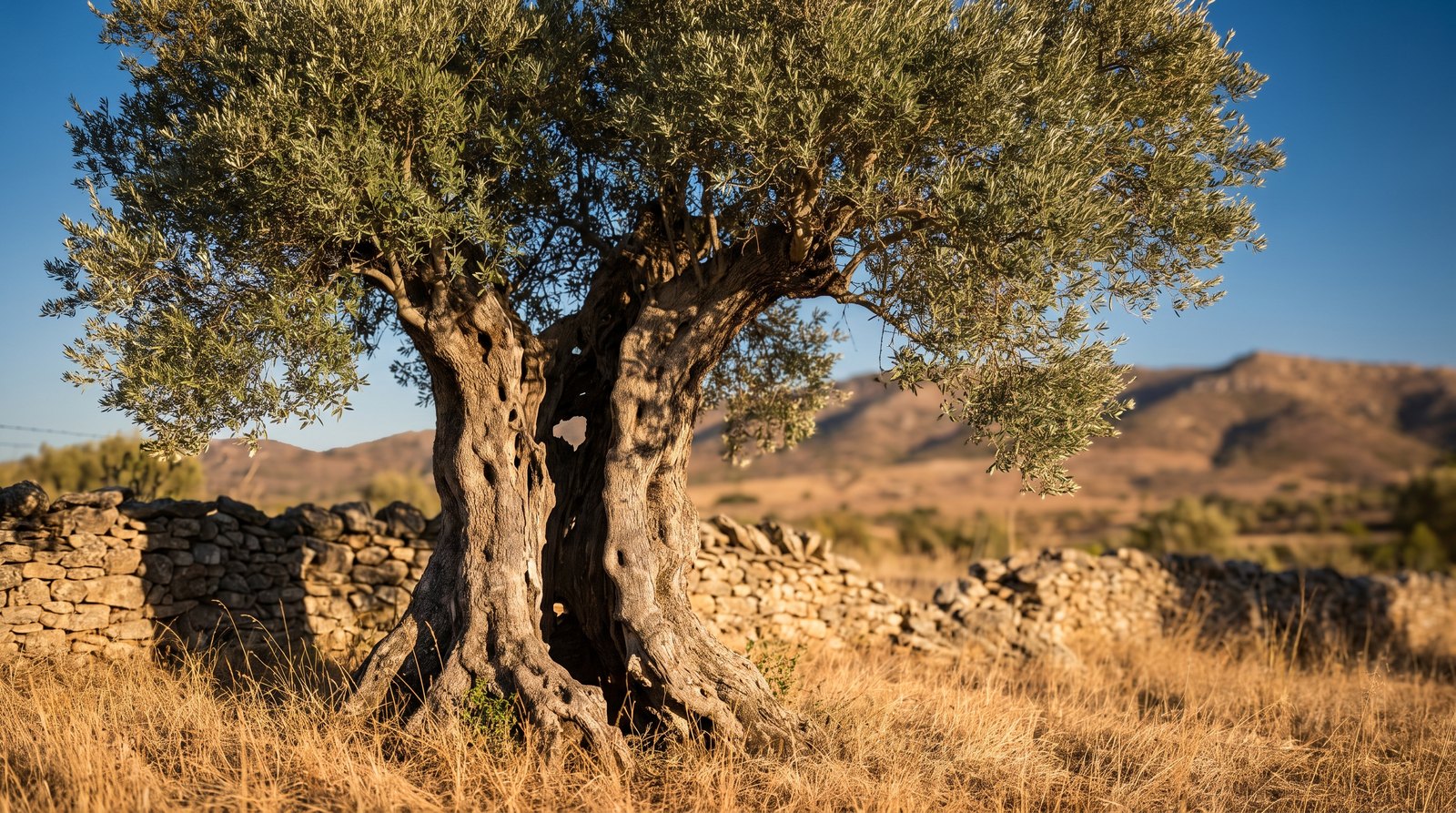 Uralter Olivenbaum in der trockenen Landschaft der Algarve | Ancient olive tree in the dry Algarve landscape